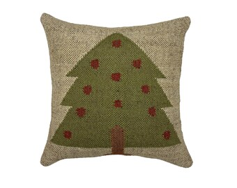 Christmas Tree Pillow Cover - Holiday Decorative Pillow Cover, Christmas Tree Handmade Christmas Case, Cozy Home Decor, Festive Pillowcase