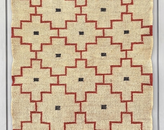 Boho Wool Jute Kilim Rug, Handmade Flatweave Jute Carpet, Indian Dhurrie Rug, Navajo Pattern Area Rug, Custom Size Rug Option Tribal Rug