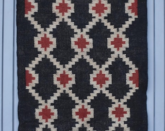 Wool Jute Kilim Jute Rug – Handwoven Boho Flatweave, Indian Dhurrie Carpet, Tribal Navajo Style Custom Area Rug Navajo Tribal Pattern