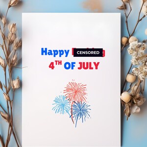 Fourth of July greeting card, Independence Day, Red white and blue,Independence Day , Fireworks Card, 4th of July Birthday, Patriotic Cards