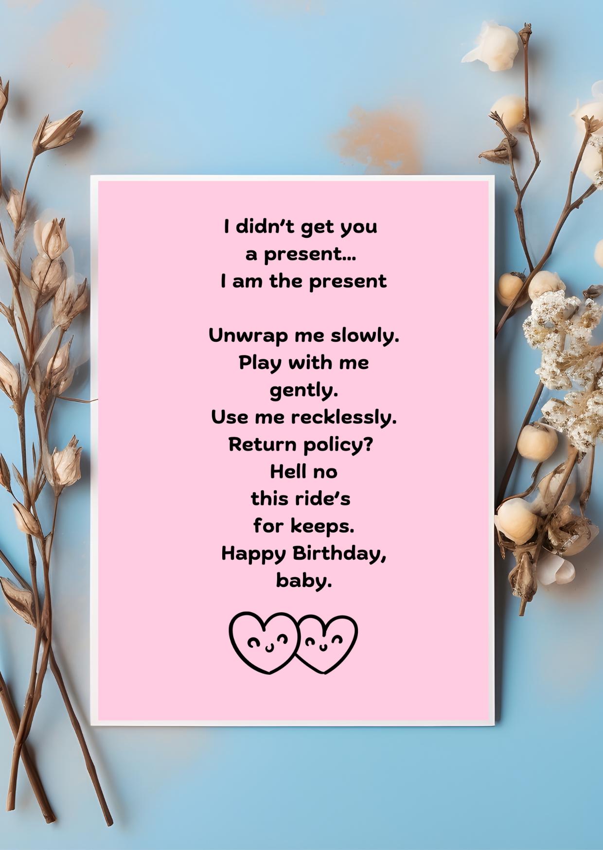 Funny Birthday Card for husband, Dirty Birthday Card, Birthday Card for Husband, Birthday Card for Boyfriend, Raunchy Birthday Card