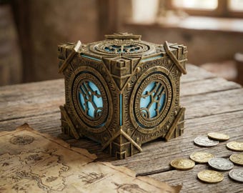 Dwemer Lexicon Lamp – Elder Scrolls Skyrim Dwarven Cube Light, Gamer Room Decor