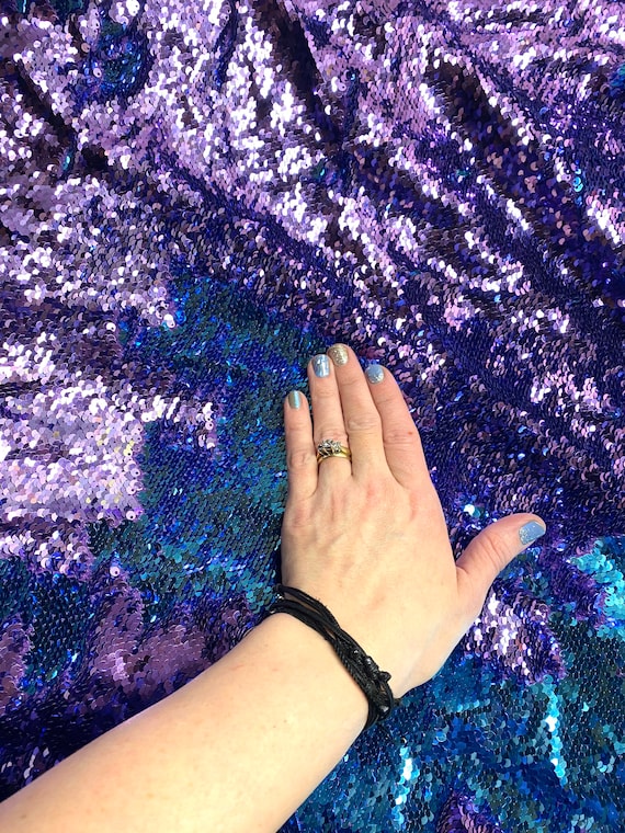 Purple and Turquoise Color Changing Sequin Sequence Two Tone