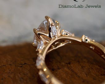 3ct Oval Moissanite Diamond Wedding Engagement Ring in Sterling Silver Ring Antique Ring, Solitaire Ring, Oval Moissanite Ring, Promiss Ring