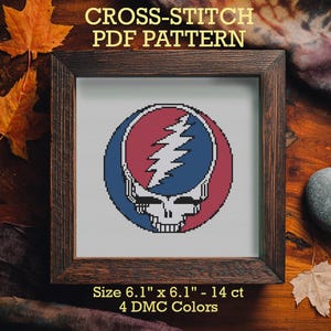 Grateful Dead | Stealie | Steal Your Face | Cross Stitch Pattern | Rock Band
