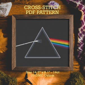 Pink Floyd | Dark Side of the Moon | Prism | Korsstygnsmönster | Gåva till musikälskare