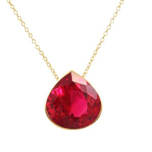 AAA Flawless Mozambique Blood Red Ruby Heart Cut Gemstone Charm Pendant, 10x10 MM 925 Sterling Silver 10k Gold Plated Over