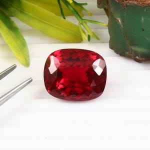 AAA 34.50 CT Flawless Mozambique Blood Red Ruby Cushion Loose Gemstone Cut, Nice Luster Quality Ruby Ring And Jewelry Making Cut 21x17.50 MM