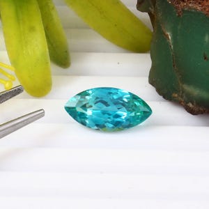 Parti Sapphire Gemstone: 6.80 CT Marquise Cut Ceylon Blue Green