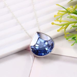 AAA Grade Flawless Ceylon Blue Sapphire Heart Cut Gemstone Charm Pendant, 10x10 MM 925 Sterling Silver Pendant For Her Anniversary Gift
