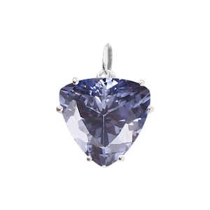 AAA Grade Flawless Ceylon Blue Sapphire Trillion Cut Gemstone Charm Pendant, 13x13 MM 925 Sterling Silver Pendant For Her Anniversary Gift