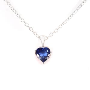 AAA Grade Flawless Ceylon Blue Sapphire Heart Cut Gemstone Charm Pendant, 6x6 MM 925 Sterling Silver Pendant For Her Anniversary Gift
