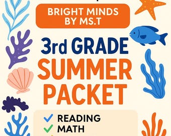 3rd Grade Summer Learning Packet | Reading, Writing & Math Printable
