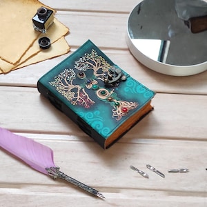 Mother of Earth - Seven Stone - Blank Spell - Book of Shadows - Handmade Grimoire Journal - Junk Journal - Tree of Life journal
