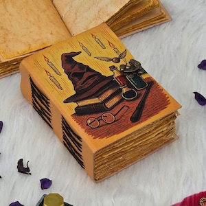 Wizard Journal | Magic Spellbook Diary with Lock | Handmade Potion Grimoire | Witchcraft Notebook | Fantasy Writing Journal
