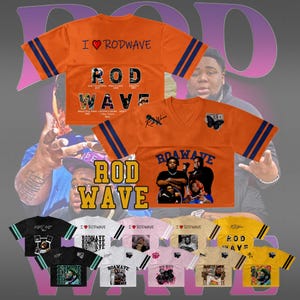 Rod Wave Rapper & Singer Crop Top Football Jersey – Hip Hop Music Star – Retro Concert Tour Merch Gift For Women T-Shirt, Rap and RnB Fan