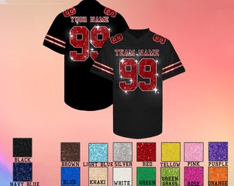 Custom Bling Football Jersey ,Personalized Embroidered Glitter Women Jerseys Wedding Jersey, Football Jersey for Women