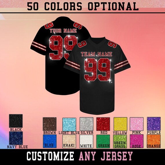 Custom Bling Football Jersey ,Personalized Embroidered Glitter Women Jerseys Wedding Jersey, Football Jersey for Women