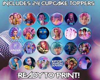Cupcake Topper k-pop demon hunter