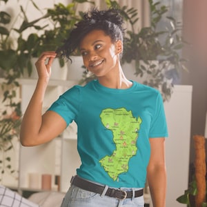 Vintage Karte von Chios Kurzärmeliges Unisex-T-Shirt