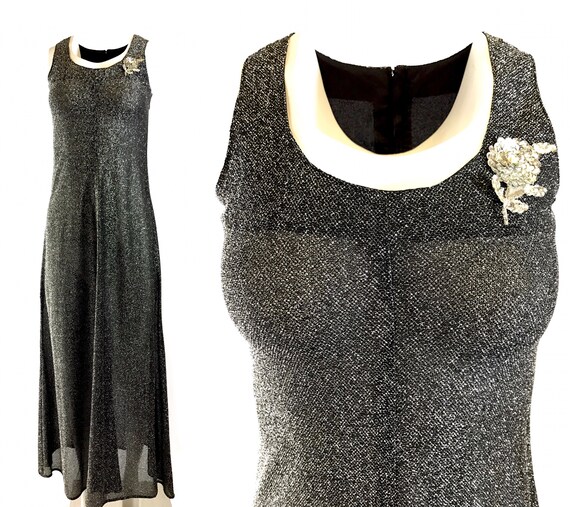 1970s Silver Lamé Maxi Sundress