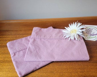 Set of 2 Vintage Mauve Pillowcases Solid Color Dark Pink Queen Pillow Cases Mix and Match Free Shipping in USA