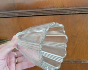 Vintage Clear Glass Globe Shade. Art Deco Replacement Fan Lamp Shade