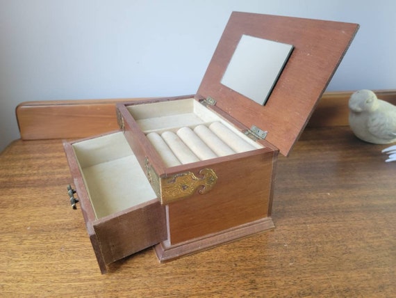 Cute Vintage Jewelry Box Mini Antique Dresser. Wo… - image 5