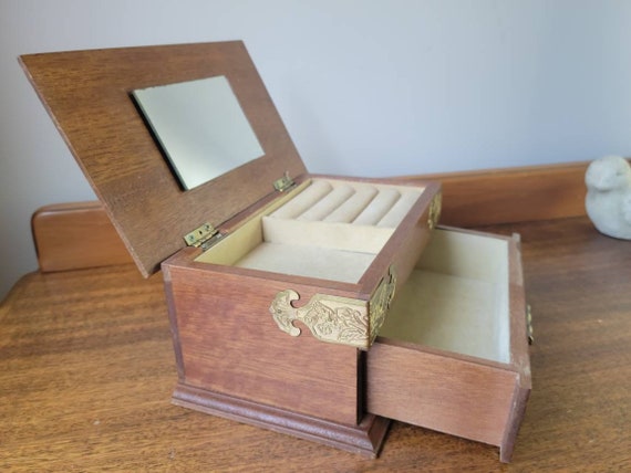 Cute Vintage Jewelry Box Mini Antique Dresser. Wo… - image 1