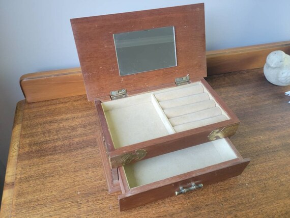 Cute Vintage Jewelry Box Mini Antique Dresser. Wo… - image 4