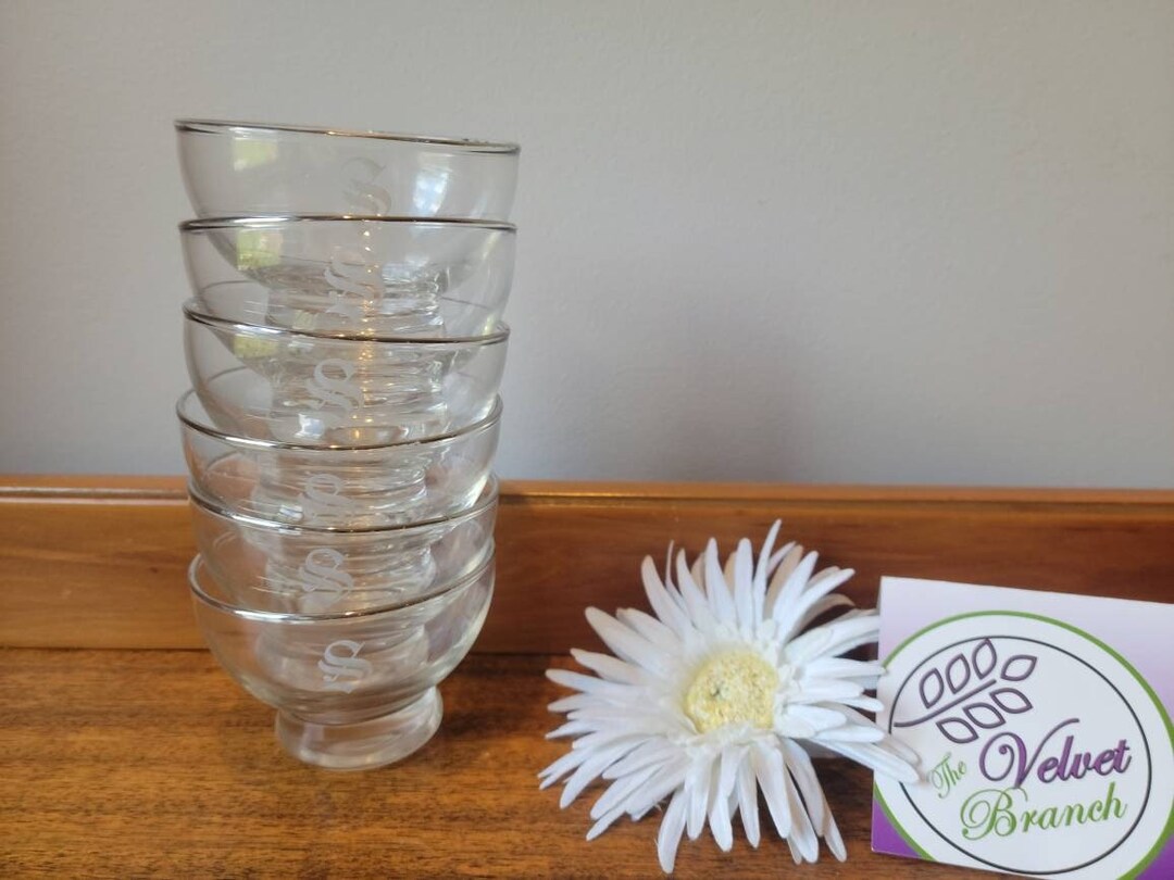 Set of 6 Vintage Glass Pudding Dishes Clear Jello Cups Retro Etsy