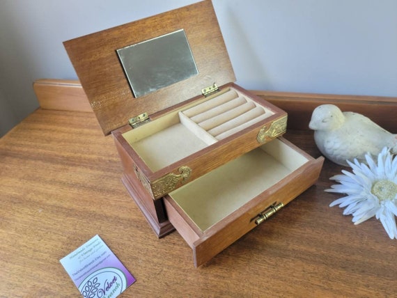 Cute Vintage Jewelry Box Mini Antique Dresser. Wo… - image 8