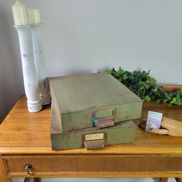 Antique Metal File Drawers Etsy