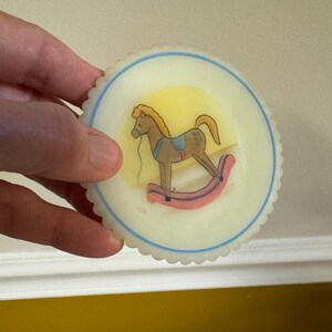Vintage Fenton Saucer w/ Rocking Horse. Mini Hand Painted Plate. Rare Collectibles