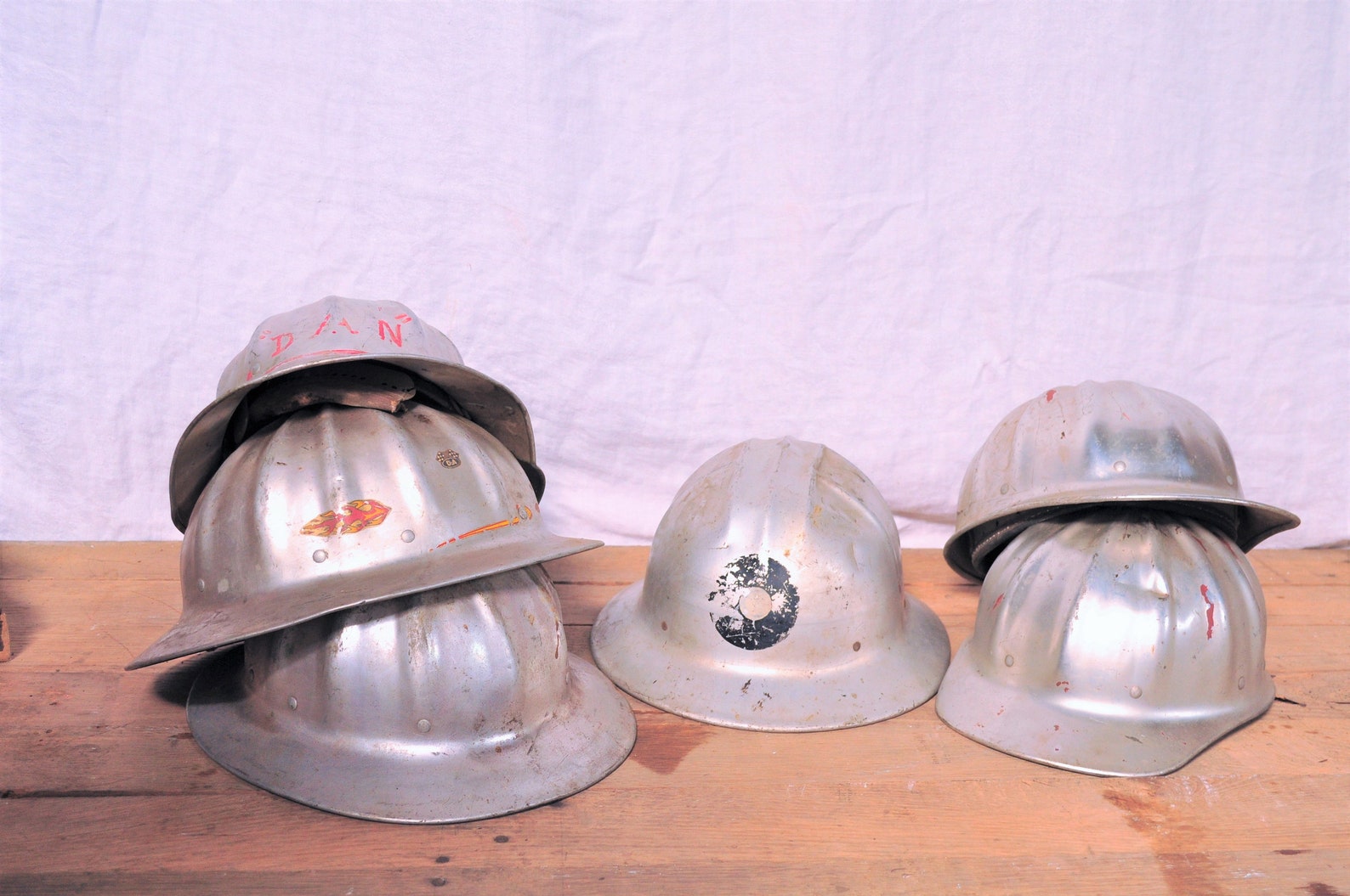 Vintage Metal Aluminum Hard Hat Construction Helmets 1940s 50s Etsy