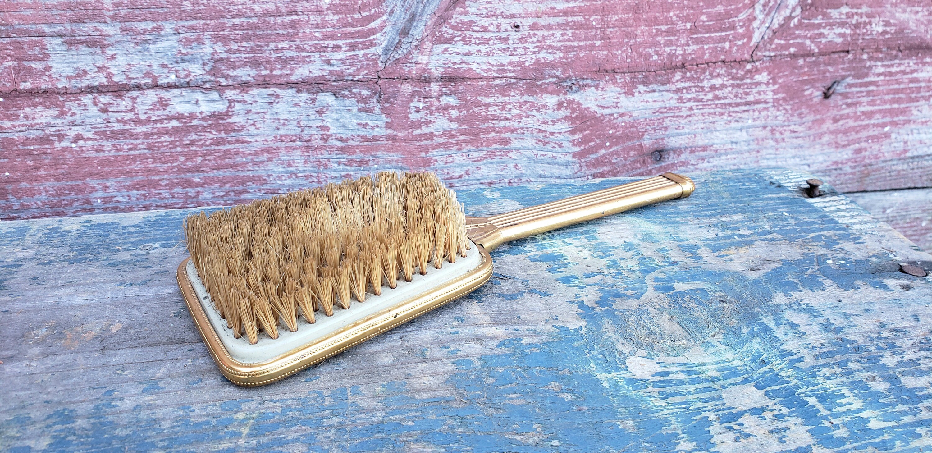 Lovely Antique Hair Brush Victorian Porcelain Horse Hair Brush Etsy