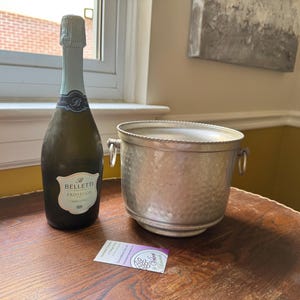 Vintage Ice Bucket. Silver Metal Mid-Century Retro Barware. Aluminum Wine Cooler Server