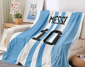 Manta estampada Four Seasons Universal Football Star MMMessi 10 para cama, camping, sofá, mantas suaves y mullidas de microfibra.