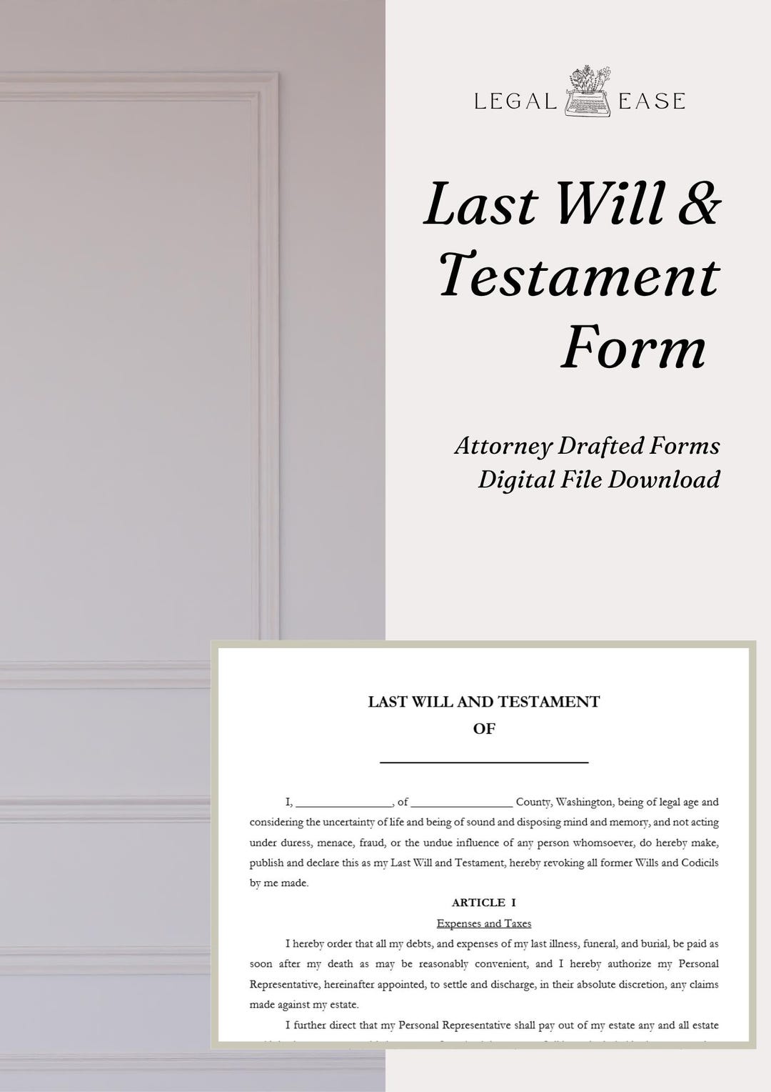Last Will and Testament Forms - Etsy
