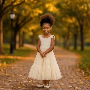 Boho Lace & Tulle Flower Girl Dress: Rustic Junior Bridesmaid Gown