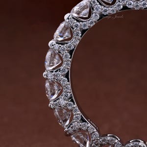 4 mm runder Moissanit-Voll-Ewigkeitsring, breiter Mikropavé-Ehering
