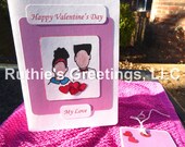 Items Similar To African American Valentine'S Day Card And Gift Tag On Etsy