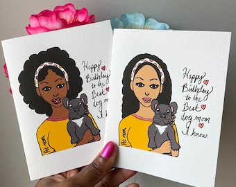 Dog Mom Birthday Card, Dog Mom Birthday Card, Dog Mom Card, Black Birthday Card, African Dog Mom Birthday Card, Black Birthday Card,