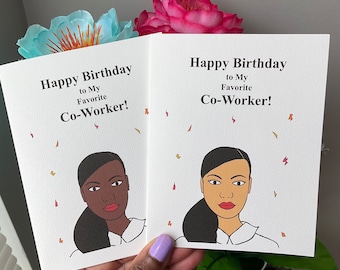 Co-Worker Birthday Card, Happy Birthday Co-Worker Card, Black Girl Birthday Card, Black Coworker Birthday Card, Birthday Card Coworker