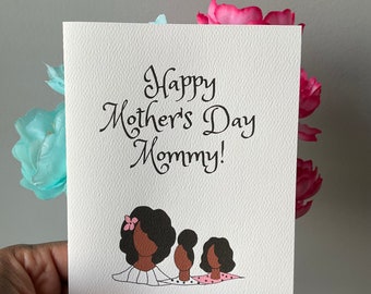 Black Mother's Day Card,Afro Mother Day, Handmade Mother's Day Card