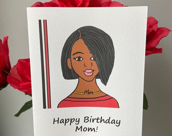 Black Mother Birthday Card, Mommy, Mom Birthday Card, For Her, African Birthday Card, Black Birthday Card, Birthday Mom