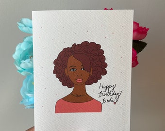 Black Girl Birthday Card for Bestfriend, Bestie, Black Friend Card, Bestie Card, Black Best Friend Card, Bestfriend Birthday Card