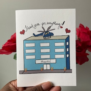 Hospital Thank You Card, Thank You Card for Hospital, Doctor Thank You Card, Nurse Thank You Card, Nurse Card, Hospital Staff Thank You Card