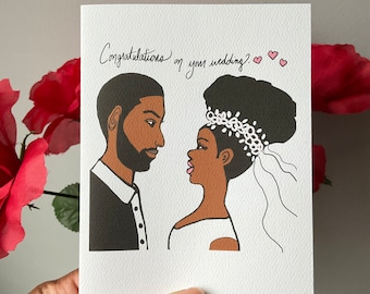 Black Wedding Card, Congratulations Wedding Card, African Wedding Card, Wedding Day Card