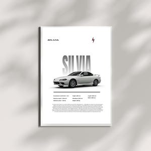 issan Silvia S15 Spec-R Poster, JDM Auto Wandkunst, Drift Auto Druck, S15 Poster für Ihn, JDM Dekor, Japanische Autokunst, Geschenk für Autoliebhaber